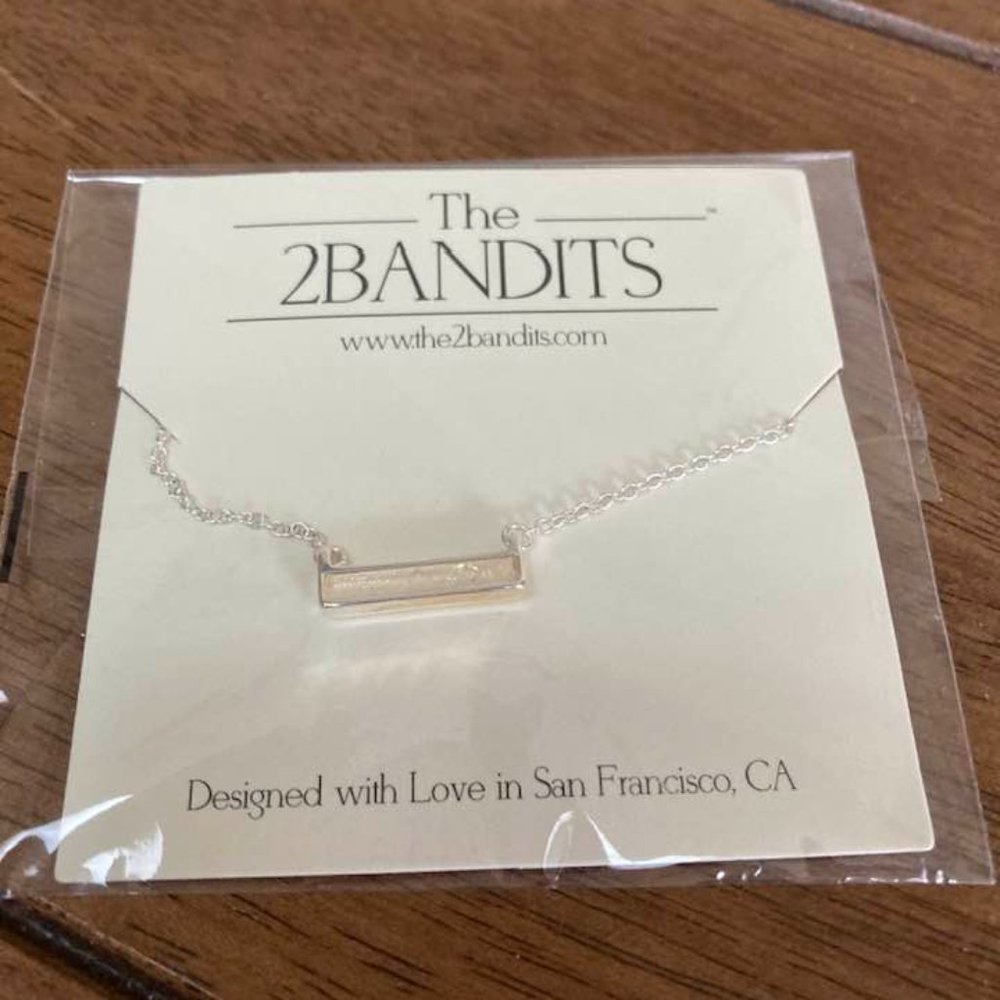 THE 2 BANDITS BAR NECKLACE FAB FIT FUN BOX NEW